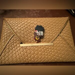 Woven clutch bag beach